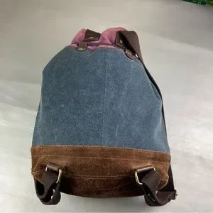 Lucky Brand Fillmore drawstring purple suede and denim canvas backpack Lucky Brand | Bags | Lucky Brand Fillmore Drawstring Purple  main image 2